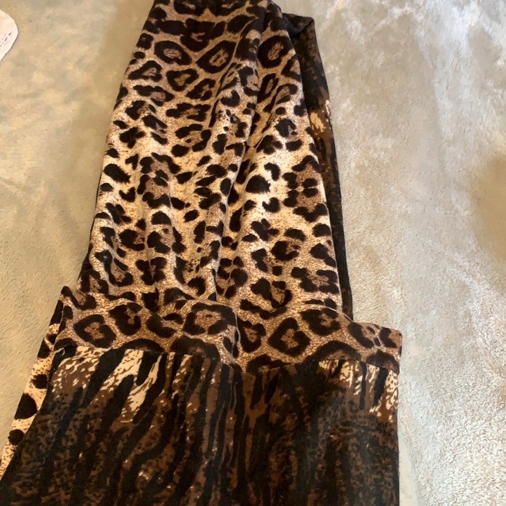Tiger and leopard print thick scarf